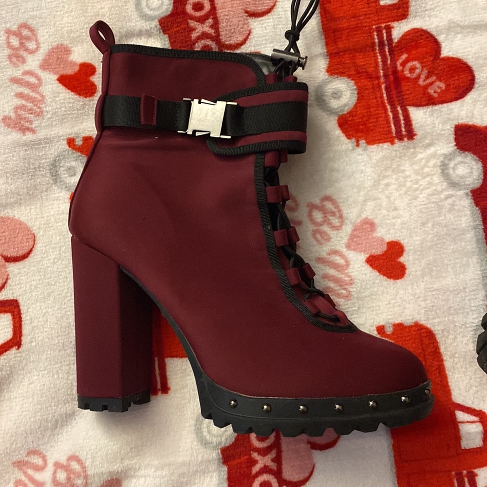 marron suede heels